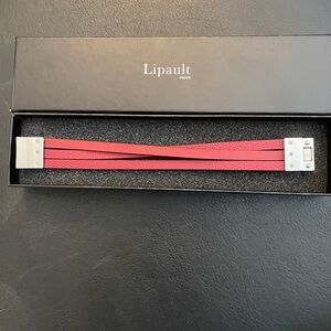 Lipault Paris Red leather wrap bracelet 
NIB